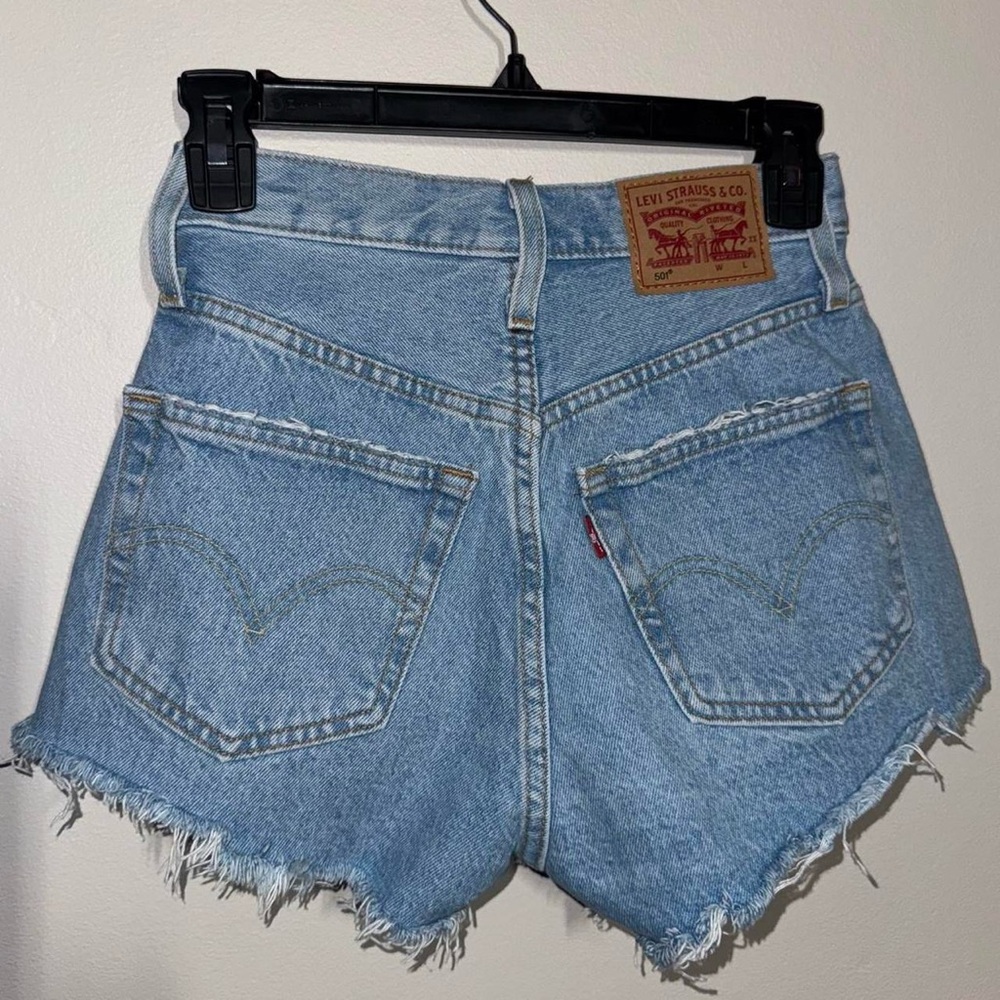 Levi's Blue Jean Shorts Distressed High-Waisted